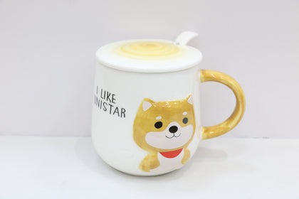 Ceramic Mug w/Lid Shiba 460ml