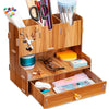 Wooden Desktop Organizer W Pen Holder