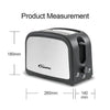 PowerPac 2 Slice Pop Up Bread Toaster measurements