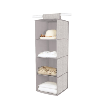 Grey 4 Layer Fabric Hanging Storage Rack