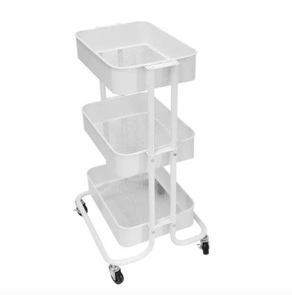 (Pre-order) JAPAN HOME 3 Tiers Storage Cart-White/Grey