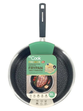 ezCook 3-Layer S/Steel N-Stick Frypan 30cm