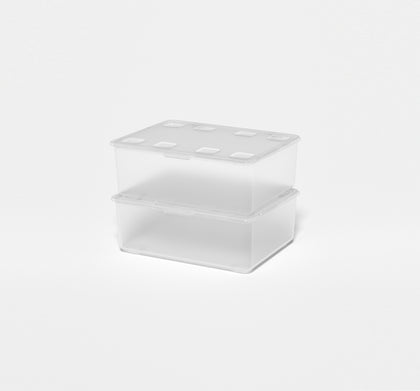 Frosted Organizer Box 2s Set ,21.5(L)x17(W)x7.5(H)cm