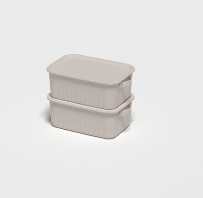 Storage Box w/Lid 2s Set ,24.5(L)x16.5(W)x10(H)cm