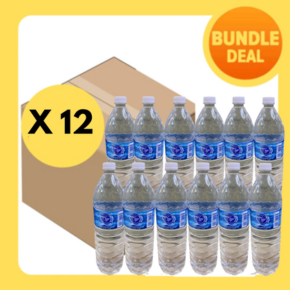 Clear Pure Drinking Water 1500ml #68215 (bundle of 12 bottles)