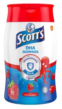 (Online Promo) SCOTTS DHA Gummies Vitamin D 60s Orange/Strawberry/BlackCurrant