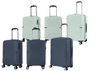 Expandable Suitcase - Navy/Mint Green 3 size