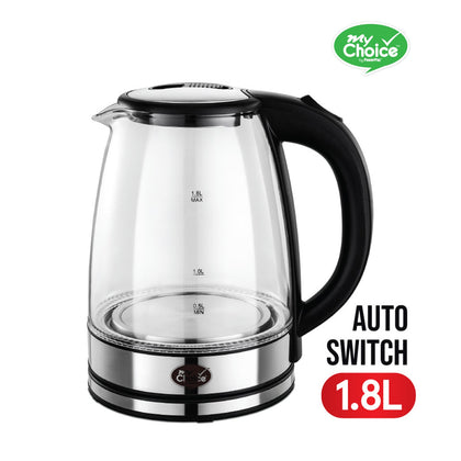 My Choice Electric Kettle Glass Jug 1.8L with Auto Switch