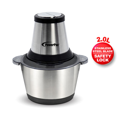 PowerPac Food Chopper Stainless Steel 2.0L  PPCP713