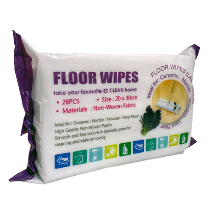 Ez Clean Floor Wipes Lavender 28pcs [1pcs/ Bundle X 12/24pkts]